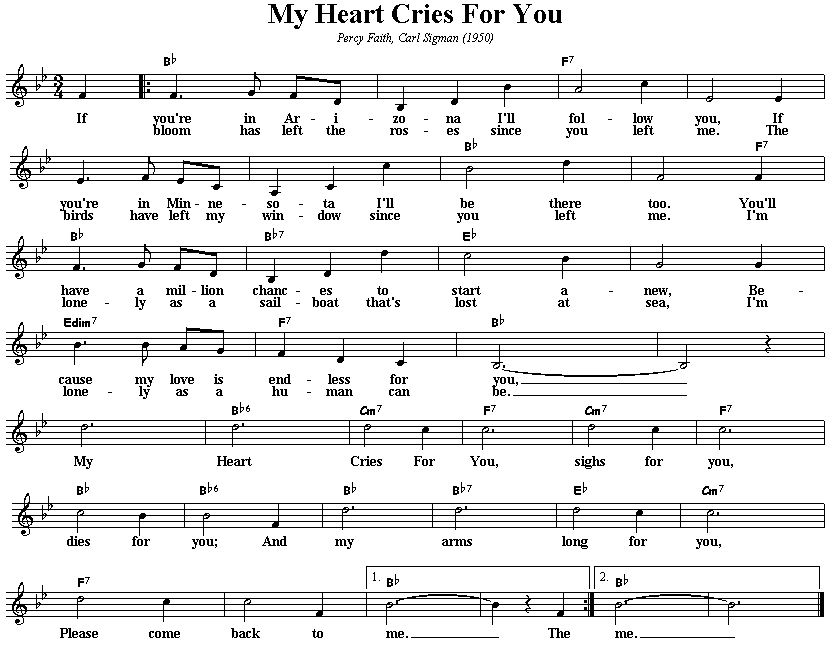 My Heart Cries For You
